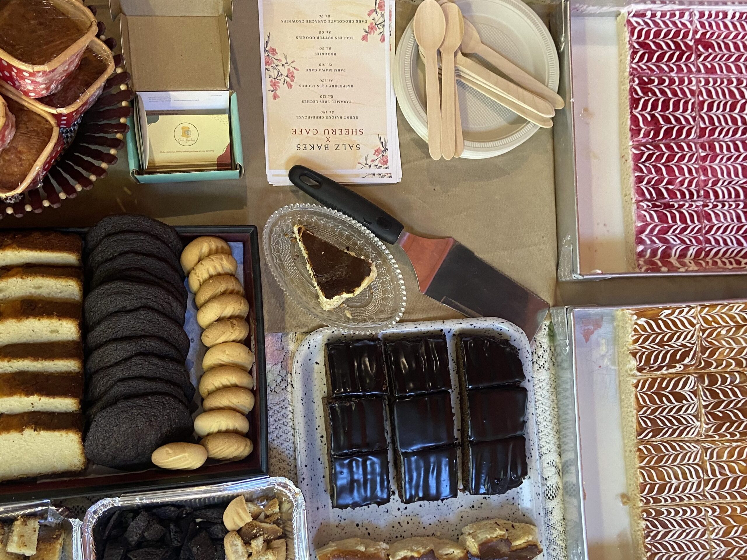 Parsi Mawa cake, tres leches, burnt basque cheesecake, brookies and brownies - bakery items by Salz Bakes